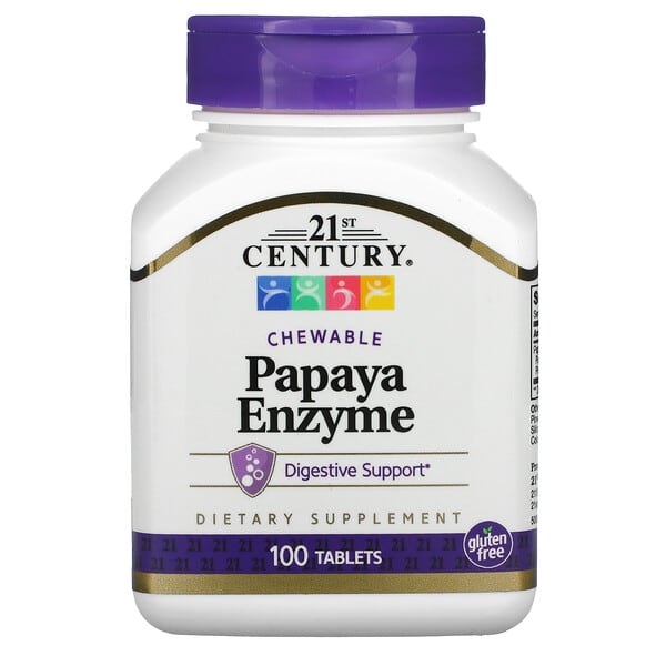 21st Century, Chewable Papaya Enzyme, 100 Tablets