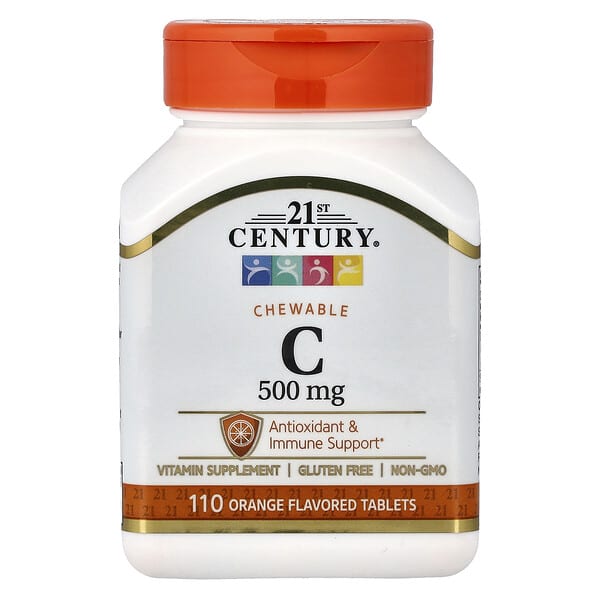 21st Century, Chewable Vitamin C, Orange , 500 mg, 110 Tablets
