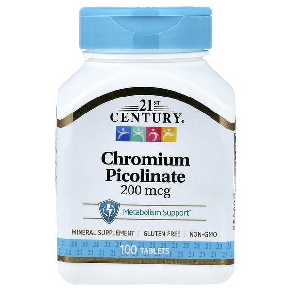 21st Century, Chromium Picolinate, 200 mcg, 100 Tablets