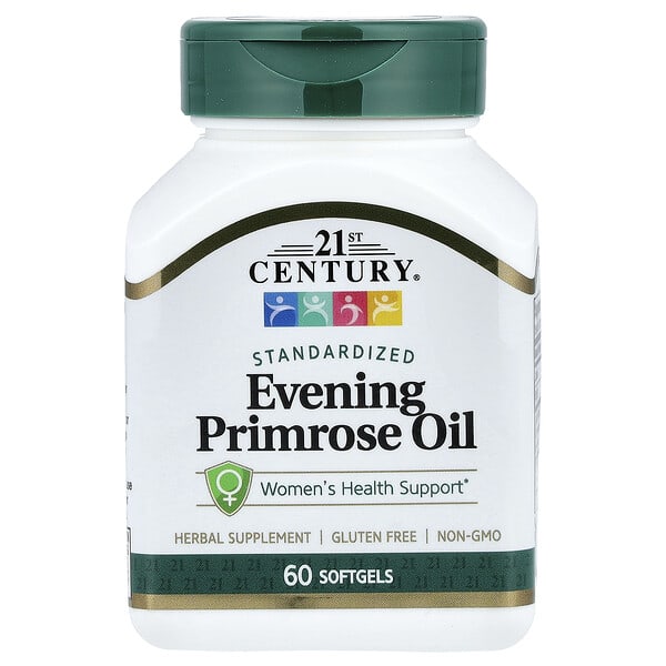 21st Century, Evening Primrose Oil, Standardized, 60 Softgels (500 mg per Softgel)