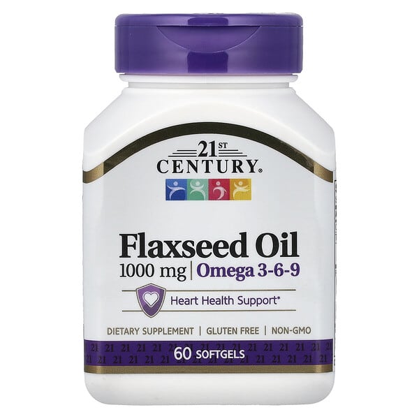 21st Century, Flaxseed Oil, 1,000 mg, 60 Softgels