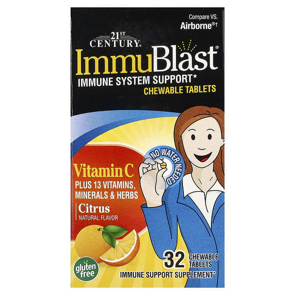 21st Century, ImmuBlast®, Vitamin C, Citrus, 32 Chewable Tablets