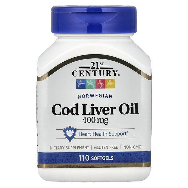 21st Century, Norwegian Cod Liver Oil, 400 mg, 110 Softgels