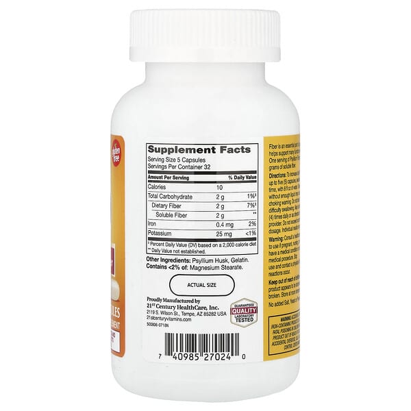 Alternative view of 21st Century, Psyllium Fiber, 160 Capsules