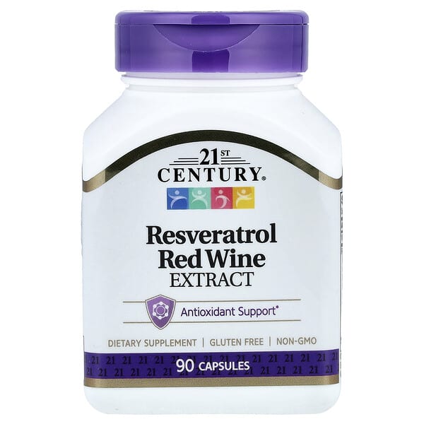 21st Century, Resveratrol Red Wine Extract, 90 Capsules