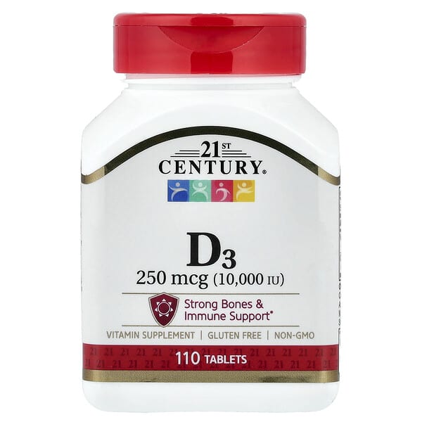 21st Century, Vitamin D3, 250 mcg (10,000 IU), 110 Tablets