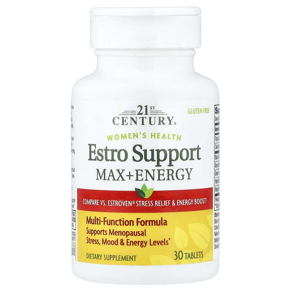 21st Century, Women's Health, Estro Support Max + Energy, 30 Tablets