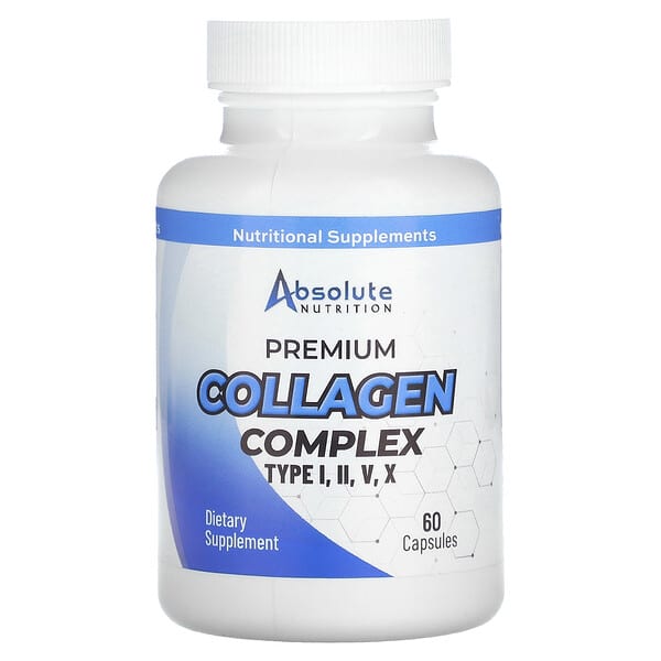 Absolute Nutrition, Premium Collagen Complex, Type I, II, V, X, 60 Capsules 5 Absolute Nutrition, Premium Collagen Complex, Type I, II, V, X, 60 Capsules