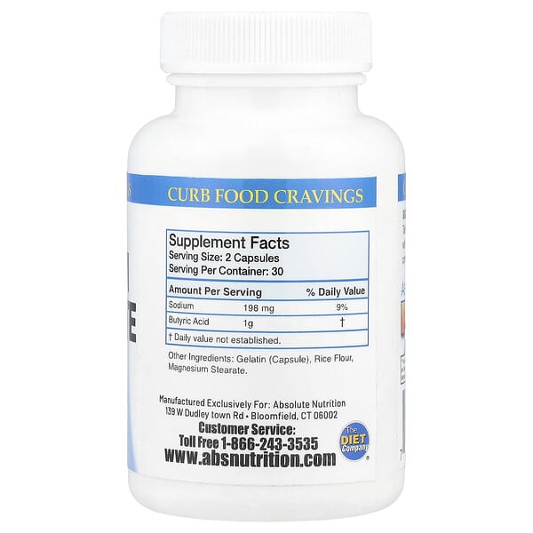 Alternative view of Absolute Nutrition, Sodium Butyrate, 60 Capsules