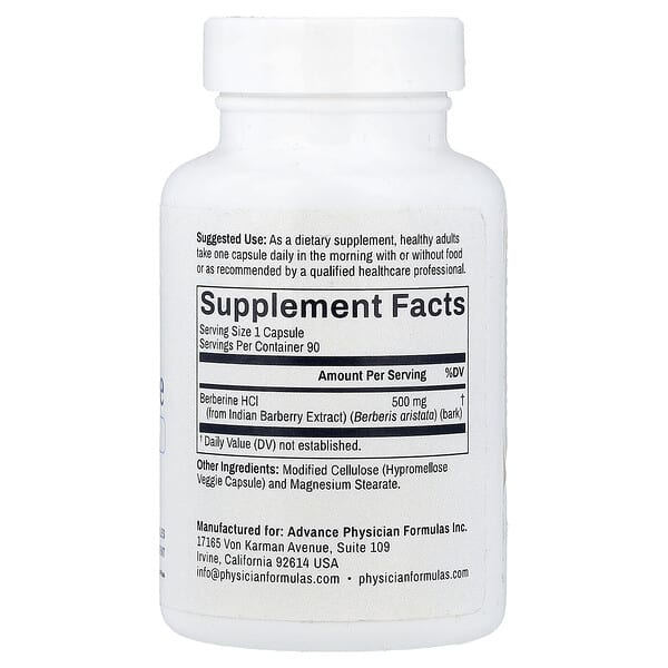 Alternative view of Advance Physician Formulas, Berberine, 500 mg, 90 Vegetable Capsules