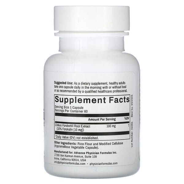 Alternative view of Advance Physician Formulas, Coleus Forskohlii Extract, 100 mg, 60 Vegetable Capsules