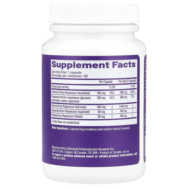 Alternative view of Advanced Orthomolecular Research AOR, Advanced Magnesium Complex, 90 Capsules
