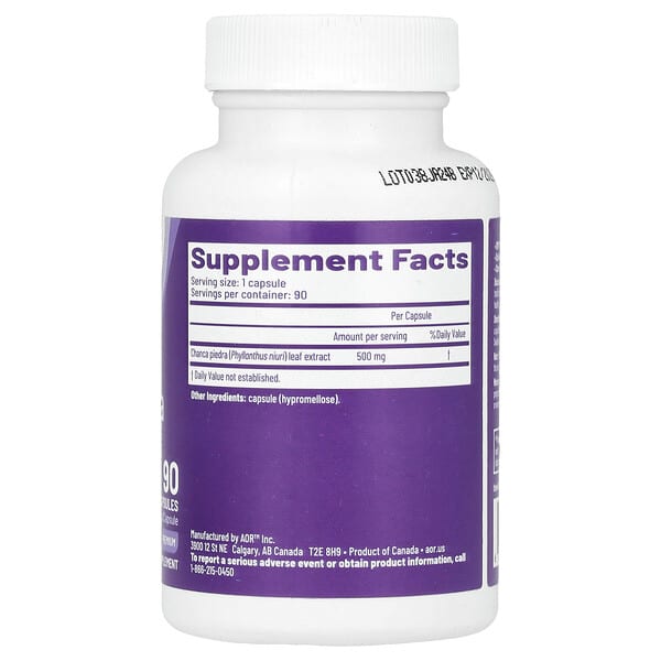 Alternative view of Advanced Orthomolecular Research AOR, Chanca Piedra, 500 mg , 90 Capsules