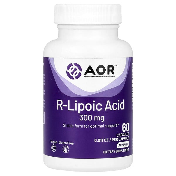 Advanced Orthomolecular Research AOR, R-Lipoic Acid, 300 mg, 60 Capsules 5 Advanced Orthomolecular Research AOR, R-Lipoic Acid, 300 mg, 60 Capsules