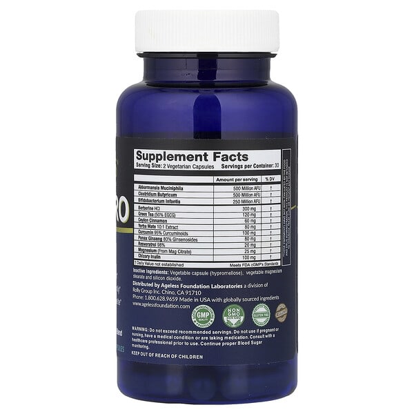 Alternative view of Ageless Foundation Laboratories, GLP-1 PRO, 60 Veg Capsules