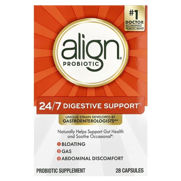 Align Probiotics, 24/7 Digestive Support, Probiotic Supplement, 28 Capsules