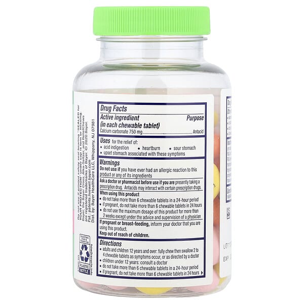 Alternative view of Alka-Seltzer, Heartburn Reliefchews®, Assorted Fruit, 66 Chewable Tablets (750 mg per Tablet)