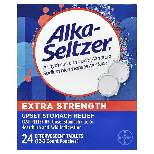 Alka-Seltzer, Upset Stomach Relief, 24 Effervescent Tablets