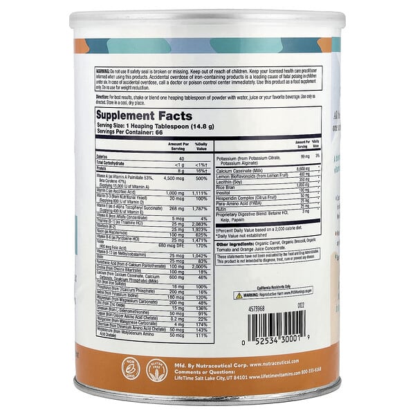 Alternative view of All One, Nutritech, Original Formula, Multiple Vitamin & Mineral Powder, Unflavored, 2.2 lbs (1,000 g)