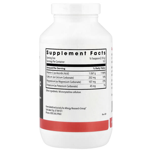 Alternative view of Allergy Research Group, Buffered Vitamin C Powder, 8.5 oz (240 g)