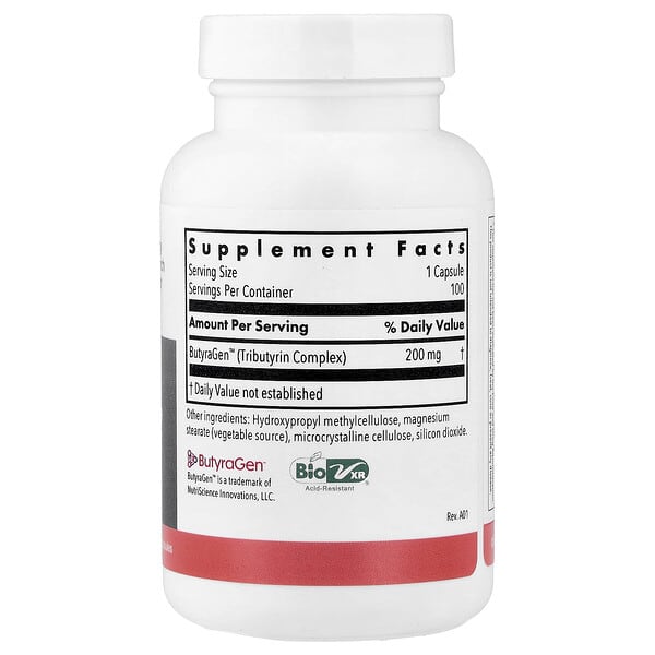 Alternative view of Allergy Research Group, ButyrEn®, 100 Delayed-Release Vegetarian Capsules (200 mg Per capsule)