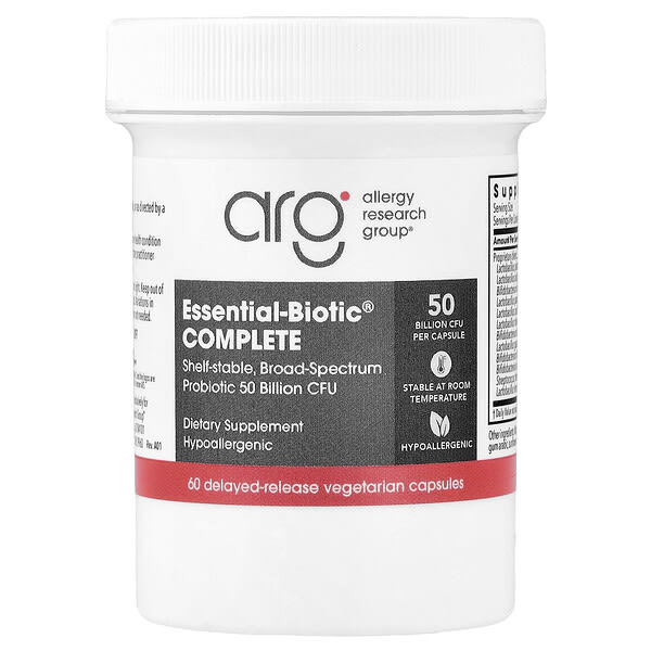 Allergy Research Group, Essential-Biotic® Complete, 50 Billion CFU, 60 Delayed-Release Vegetarian Capsules
