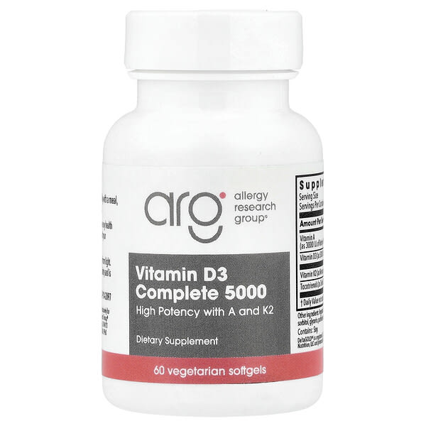 Allergy Research Group, Vitamin D3 Complete 5000, 60 Vegetarian Softgels