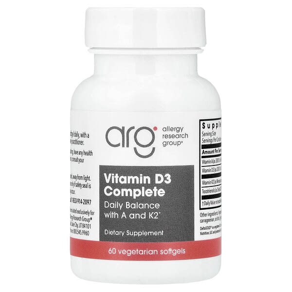 Allergy Research Group, Vitamin D3 Complete, 60 Vegetarian Softgels