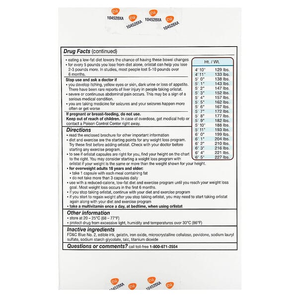 Alternative view of Alli, Orlistat, Weight Loss Aid, Refill Pack , 60 mg, 120 Capsules