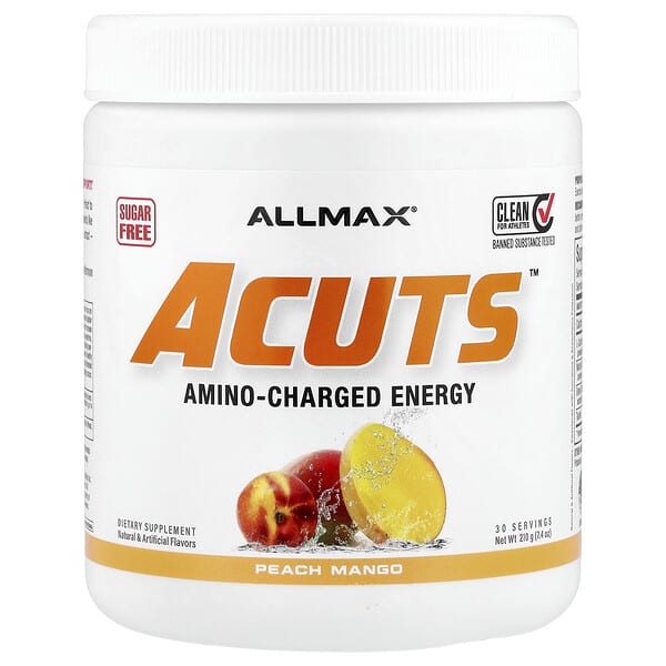 ALLMAX, ACUTS™, Amino-Charged Energy, Peach Mango, 7.4 oz (210 g)