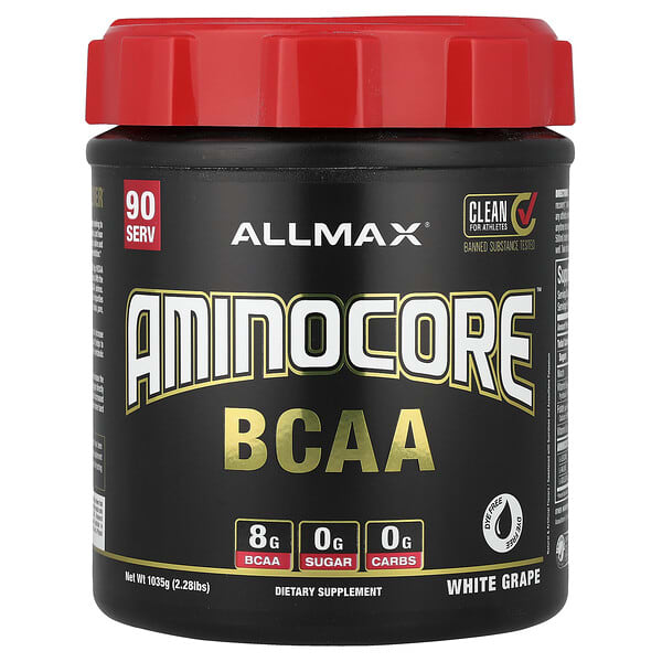 ALLMAX, AMINOCORE™ BCAA, White Grape, 2.28 lbs (1,035 g) 2 ALLMAX, AMINOCORE™ BCAA, White Grape, 2.28 lbs (1,035 g)