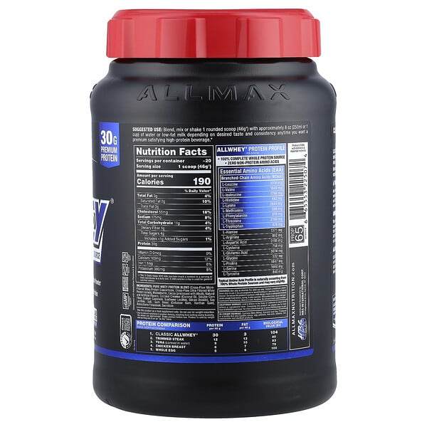 Alternative view of ALLMAX, CLASSIC ALLWHEY®, 100% Whey Protein Source, Chocolate, 2 lbs (907 g)