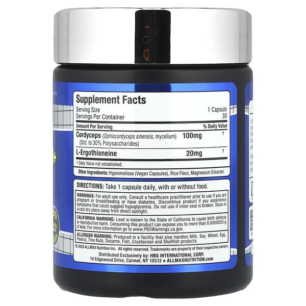 Alternative view of ALLMAX, EGT 20+, 30 Capsules