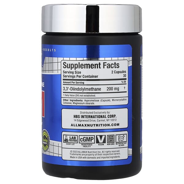 Alternative view of ALLMAX, Essentials, DIM, 60 Veggie Caps (100 mg per Capsule)