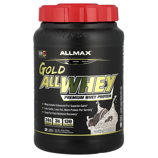 ALLMAX, GOLD ALLWHEY®, Premium Whey Protein, Cookies & Cream, 32 oz (907 g)