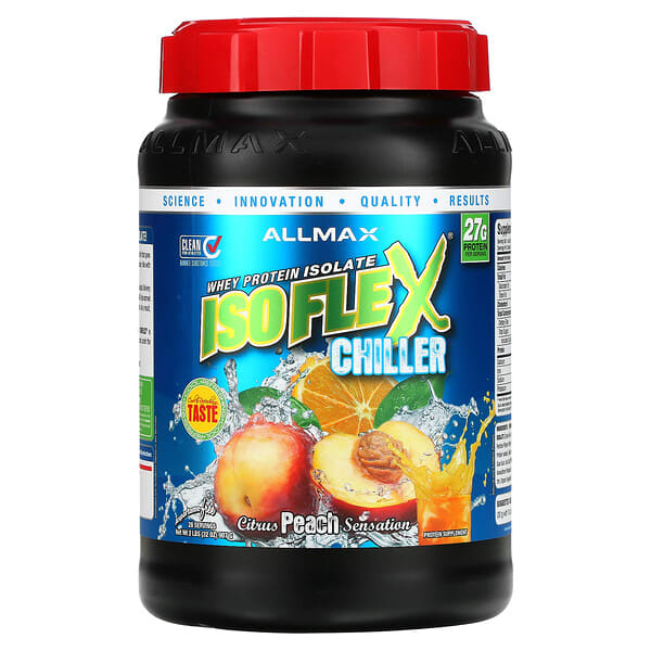 ALLMAX, ISOFLEX® Chiller, Whey Protein Isolate, Citrus Peach Sensation, 2 lbs (907 g) 3 ALLMAX, ISOFLEX® Chiller, Whey Protein Isolate, Citrus Peach Sensation, 2 lbs (907 g)
