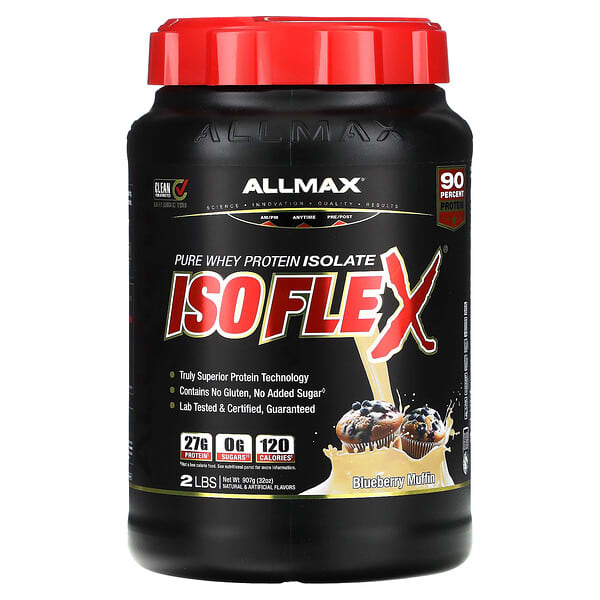 ALLMAX, ISOFLEX®, Pure Whey Protein Isolate, Blueberry Muffin, 2 lbs (907 g)