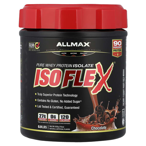 ALLMAX, ISOFLEX®, Pure Whey Protein Isolate, Chocolate, 0.9 lbs (425 g)