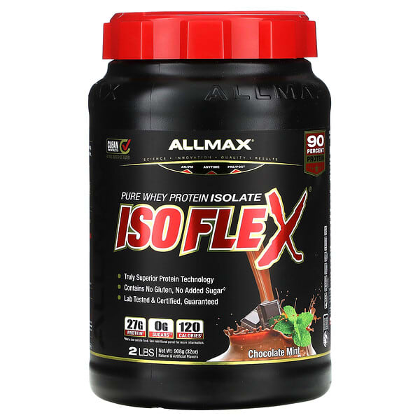 ALLMAX, ISOFLEX®, Pure Whey Protein Isolate, Chocolate Mint, 2 lbs (908 g)