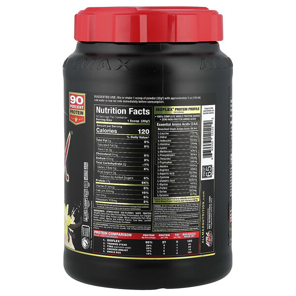 Alternative view of ALLMAX, ISOFLEX®, Pure Whey Protein Isolate, Vanilla, 2 lbs (907 g)