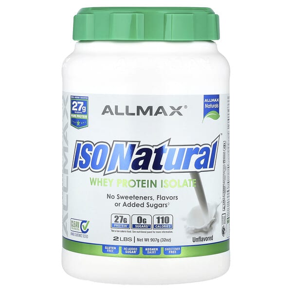 ALLMAX, ISONatural™, Whey Protein Isolate, Unflavored, 2 lbs (907 g)