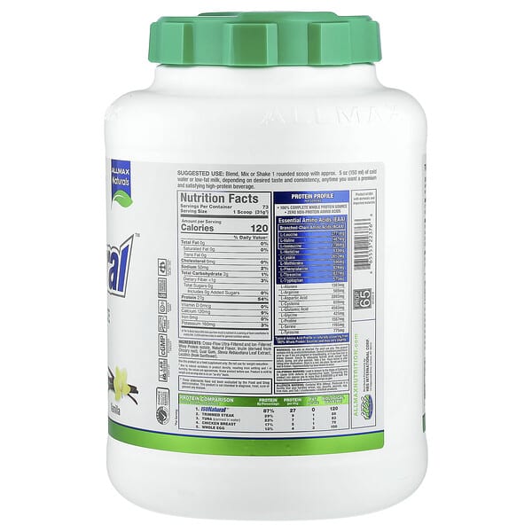 Alternative view of ALLMAX, ISONatural™, Whey Protein Isolate, Vanilla, 5 lbs (2.27 kg)