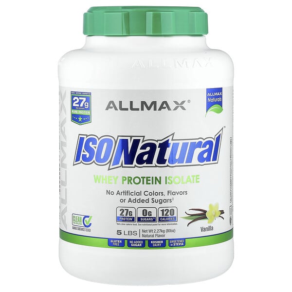 ALLMAX, ISONatural™, Whey Protein Isolate, Vanilla, 5 lbs (2.27 kg)