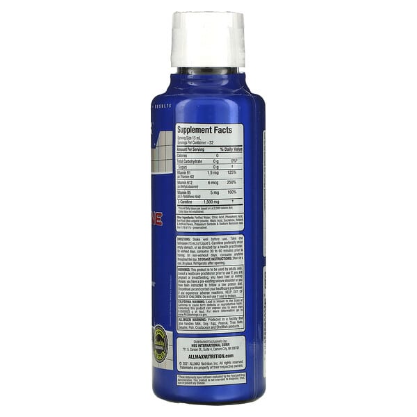 Alternative view of ALLMAX, Liquid L-Carnitine 1500, Fruit Punch, 16 oz (473 ml)