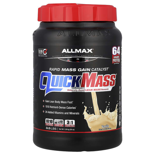 ALLMAX, QuickMass®, Rapid Mass Gain Catalyst, Vanilla, 3.5 lbs (1.59 kg)