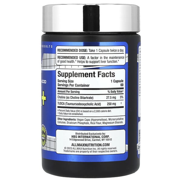 Alternative view of ALLMAX, TUDCA+, 250 mg, 60 Capsules