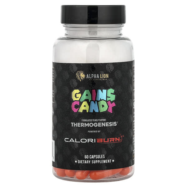 ALPHA LION, Gains Candy, CaloriBurn®, 60 Capsules (40 mg per Capsule)