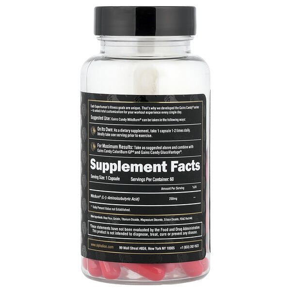 Alternative view of ALPHA LION, Gains Candy, MitoBurn®, 60 Capsules