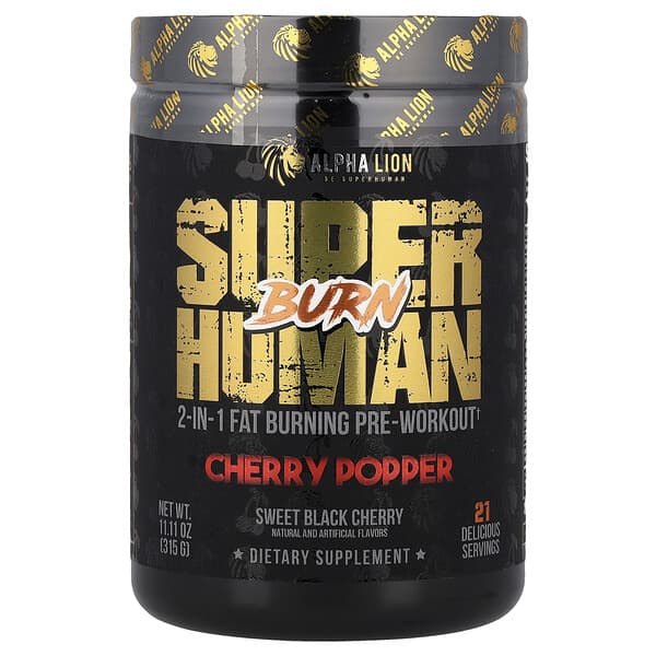 ALPHA LION, SuperHuman Burn, Cherry Popper, Sweet Black Cherry, 11.11 oz (315 g)