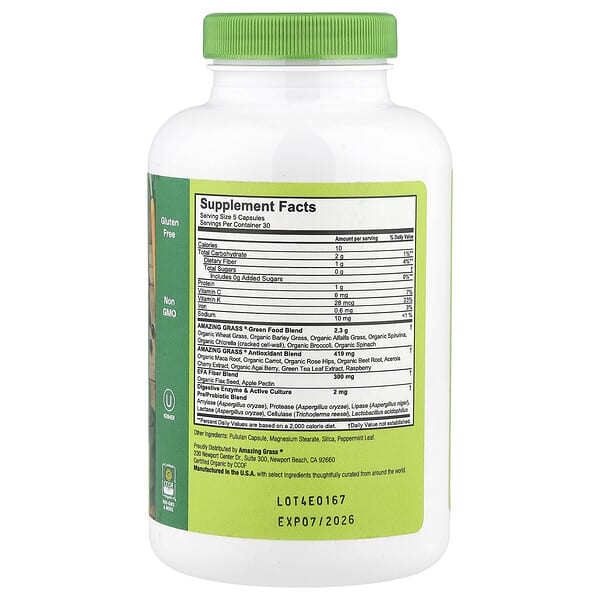 Alternative view of Amazing Grass, Greens Blend, 150 Capsules